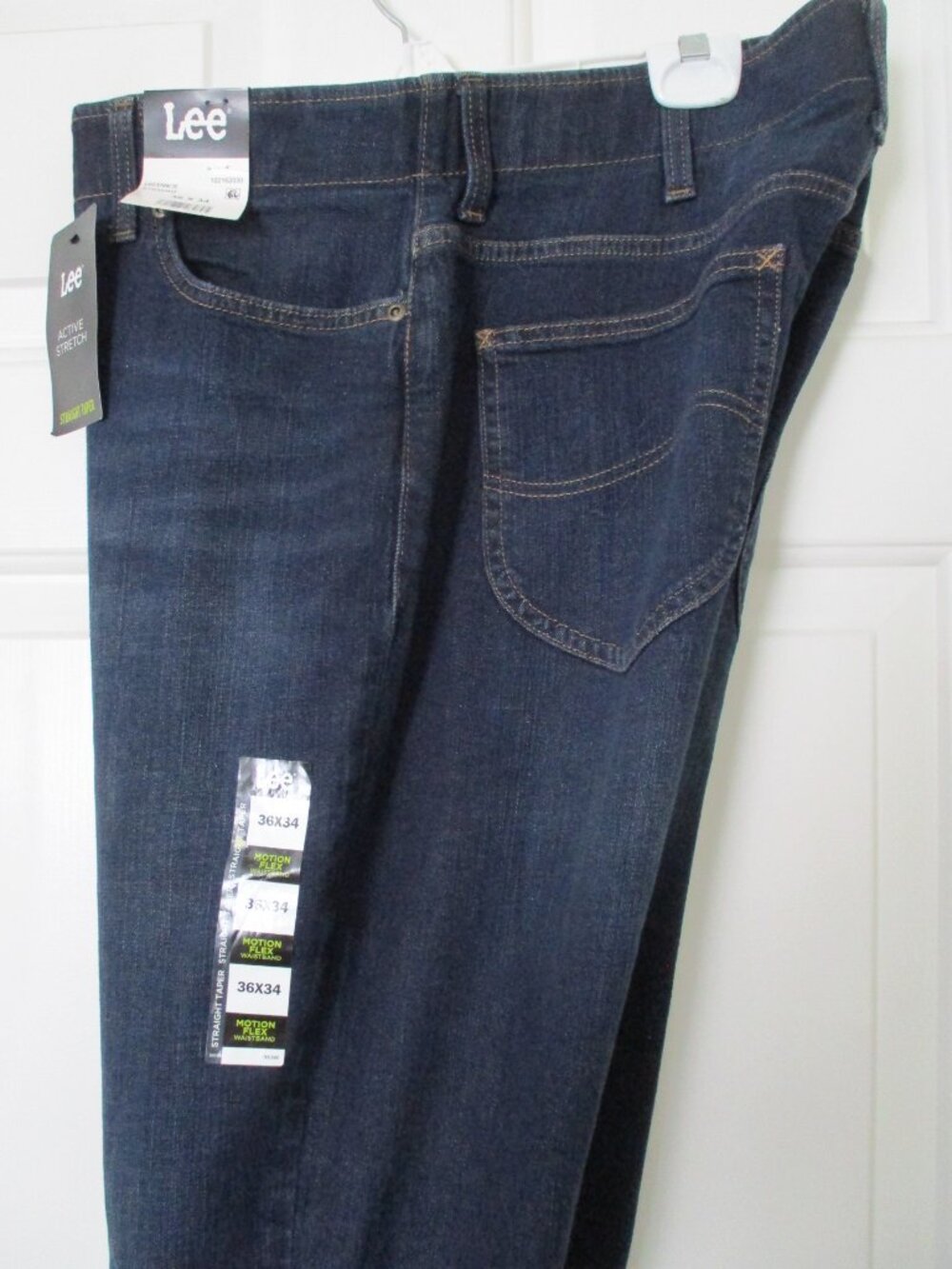 Lee Mens Indigo Blue Stretch Denim Straight Leg Jean NWT - Size 36W x 32.5L*